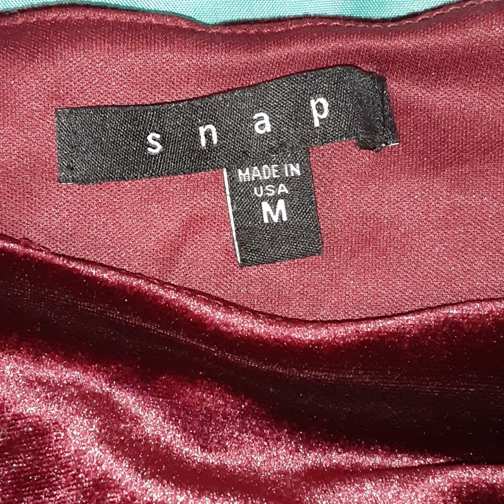 Venus Burgundy Velvet Asymmetrical Dress Medium Draped Knot Cocktail Party - Picture 10 of 12